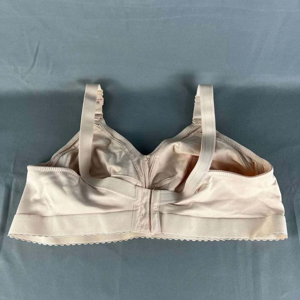 Blooming Wireless Full Coverage Bra Womens 50/115B Beige Jacquard Non Padded